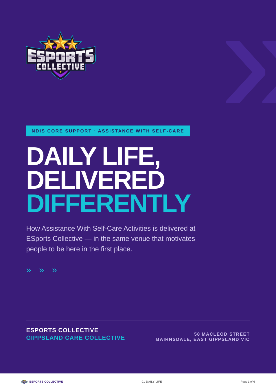 Cover of the Daily Life, Delivered Differently brochure - NDIS Core Support, Assistance With Self-Care