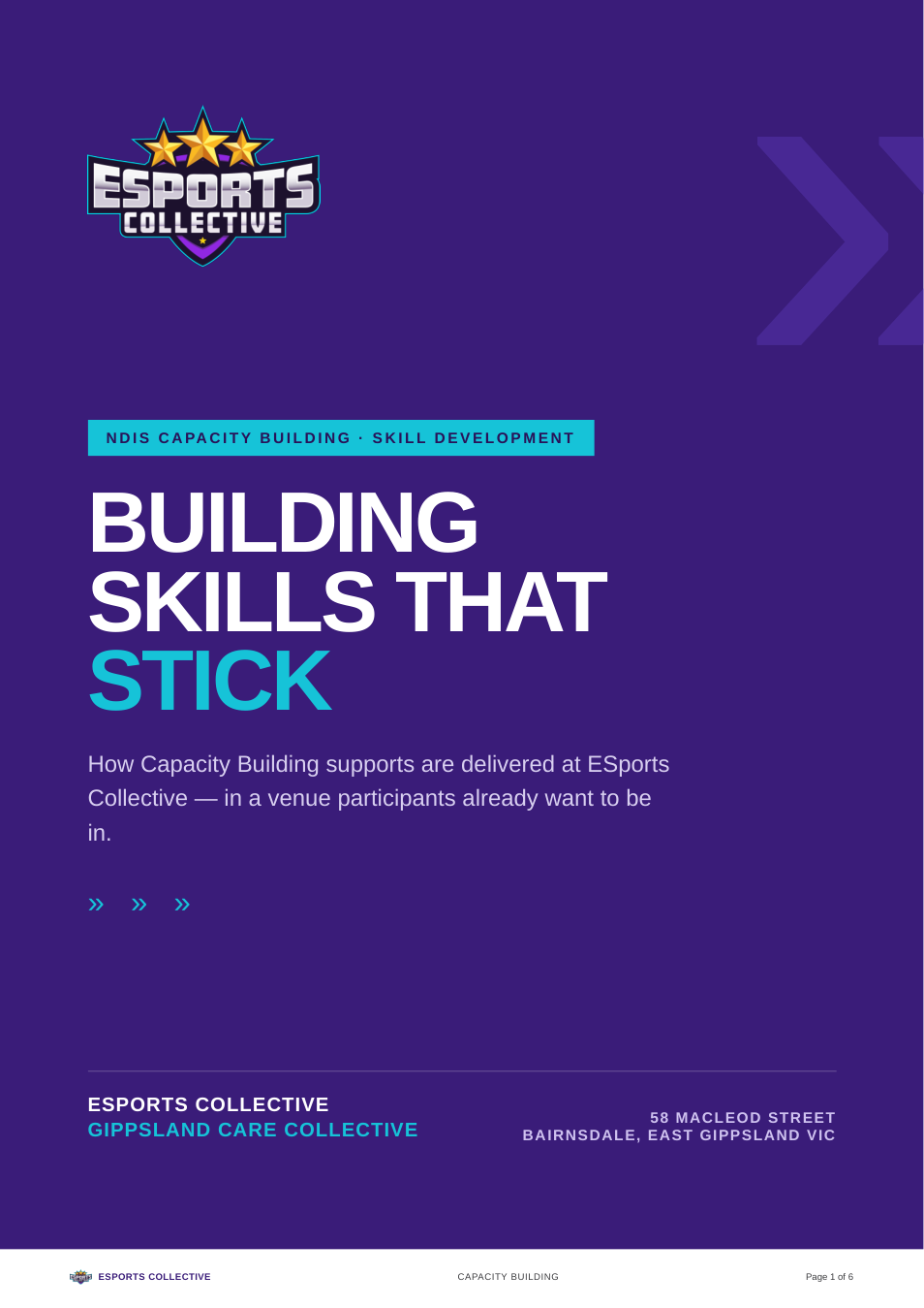 Cover of the Building Skills That Stick brochure - NDIS Capacity Building, Skill Development