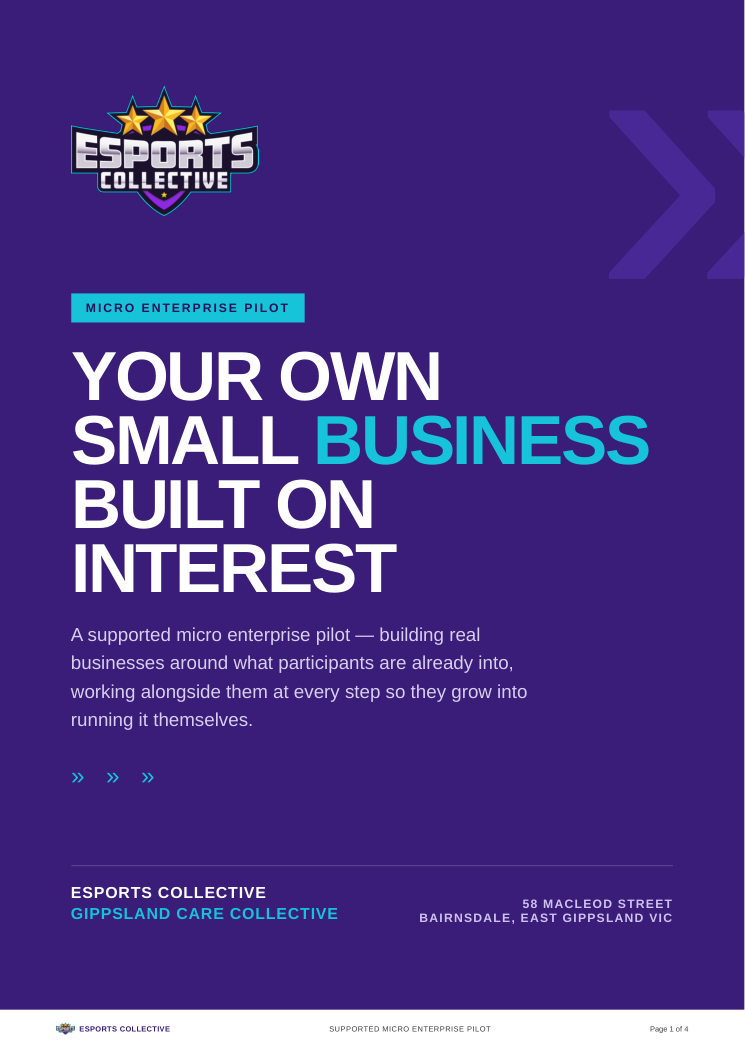 Cover of the Supported Micro Enterprise Pilot overview - your own small business built on interest