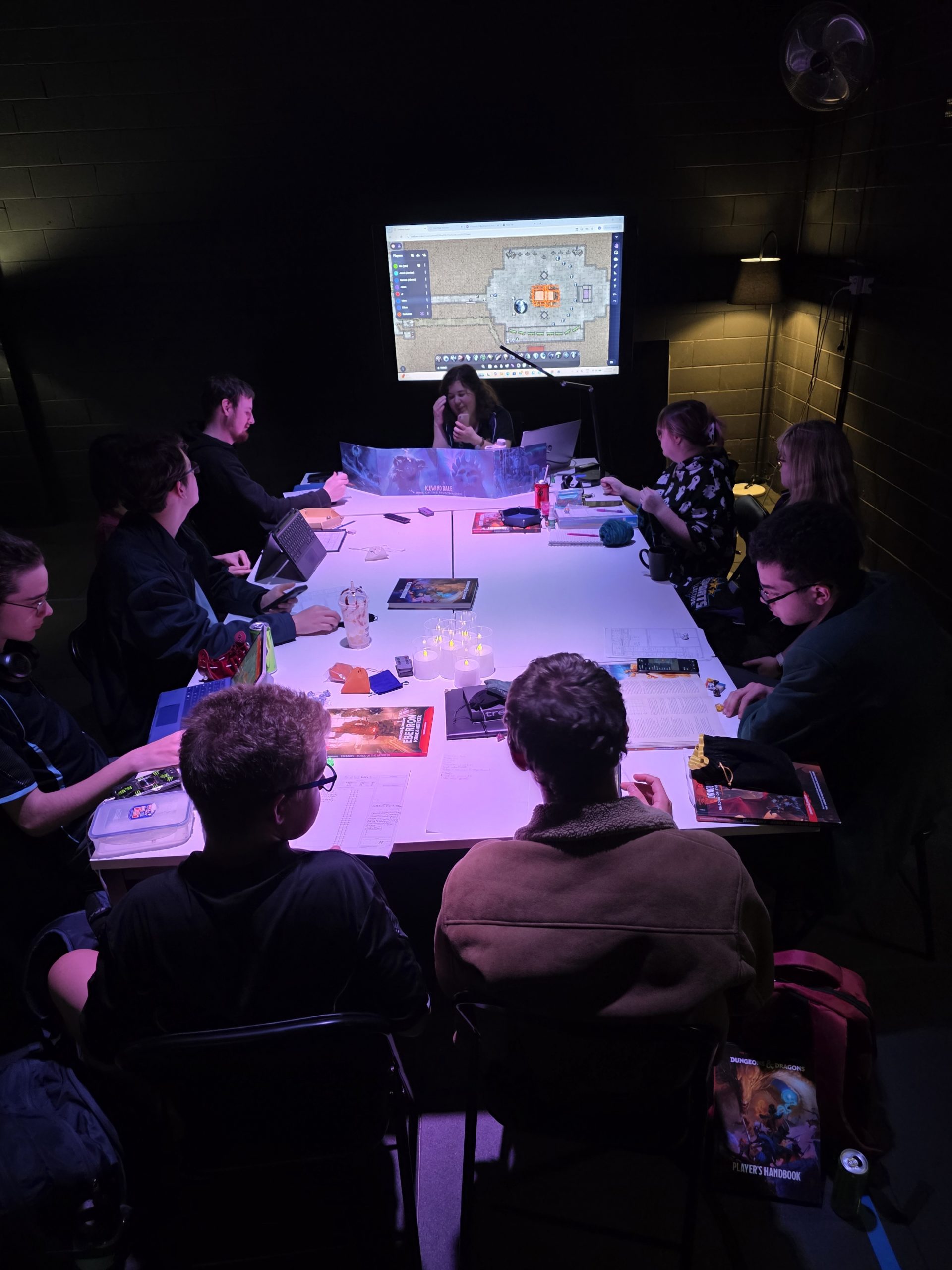 Players rolling dice at a D&D session in Bairnsdale