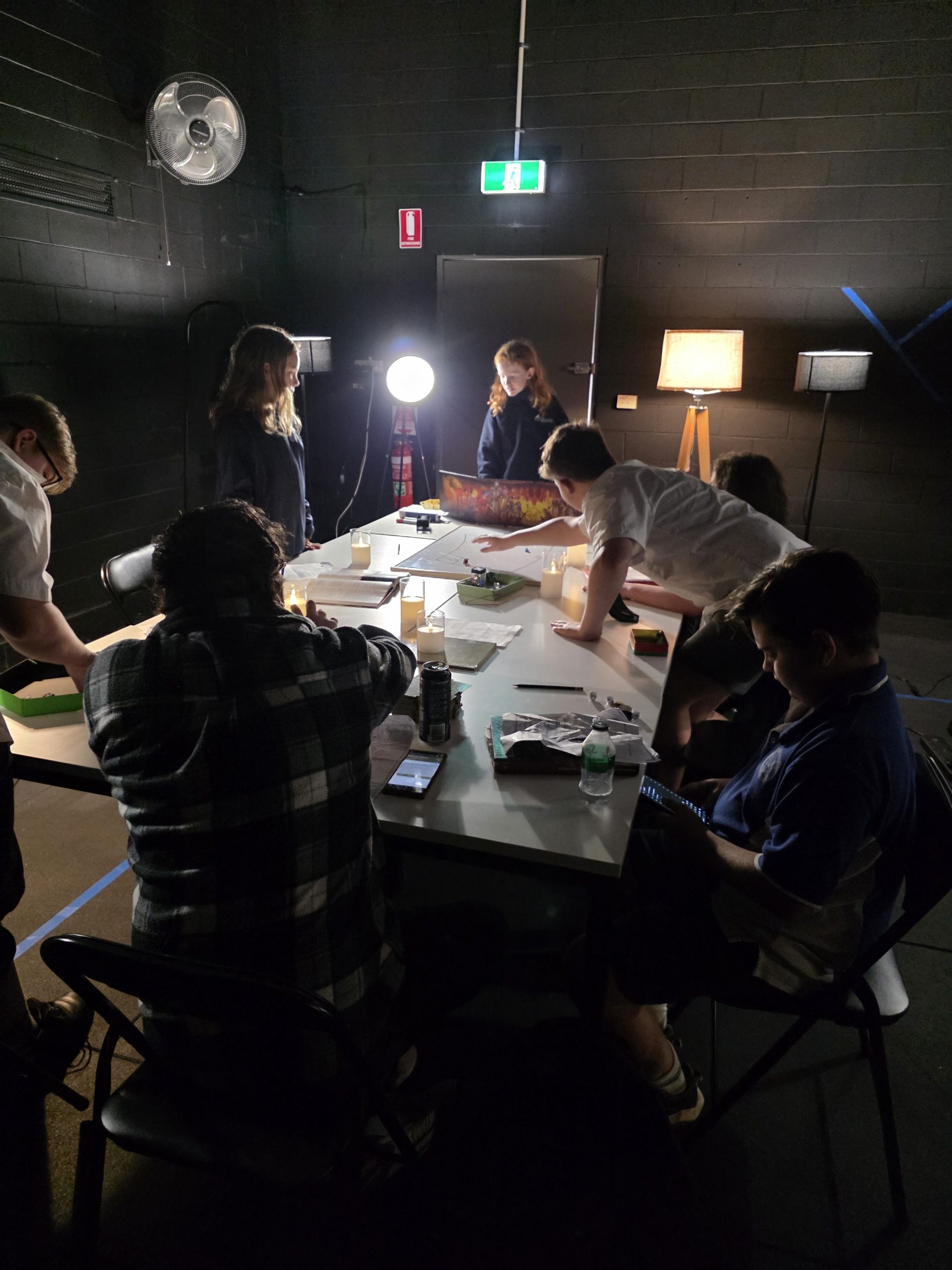 A D&D table mid-adventure at ESports Collective in Bairnsdale, East Gippsland