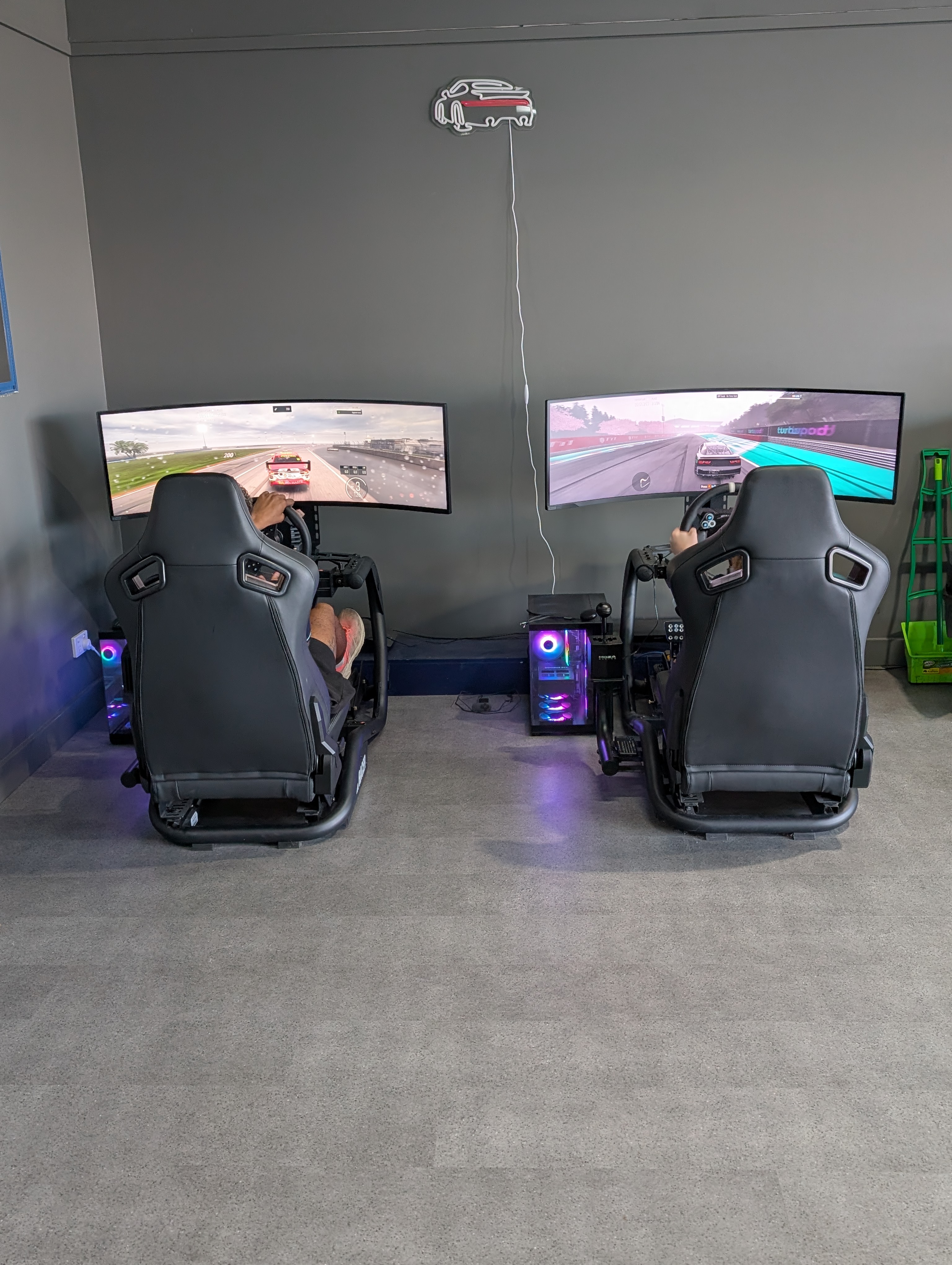 Sim racing setups at the ESports Collective hub in Bairnsdale, East Gippsland